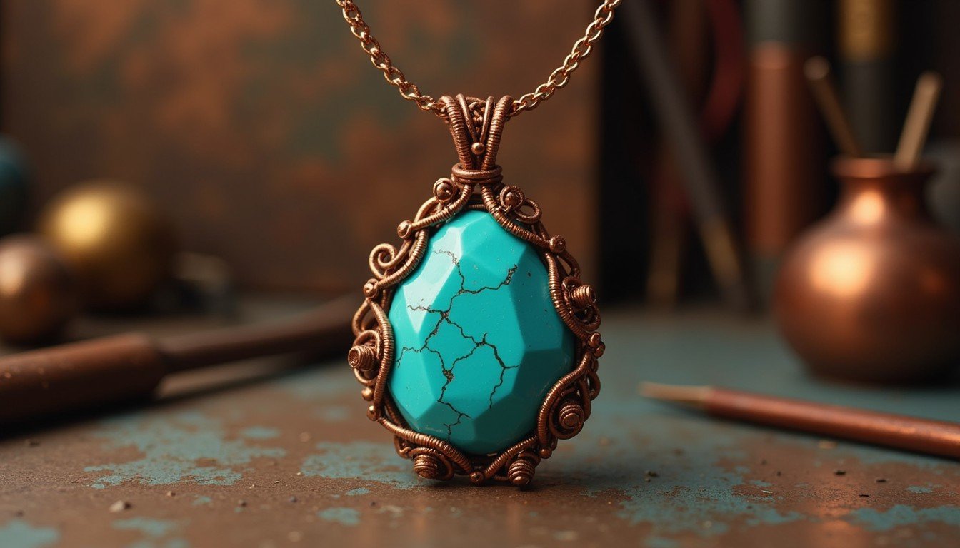 Stockcake turquoise copper pendant 1747219398